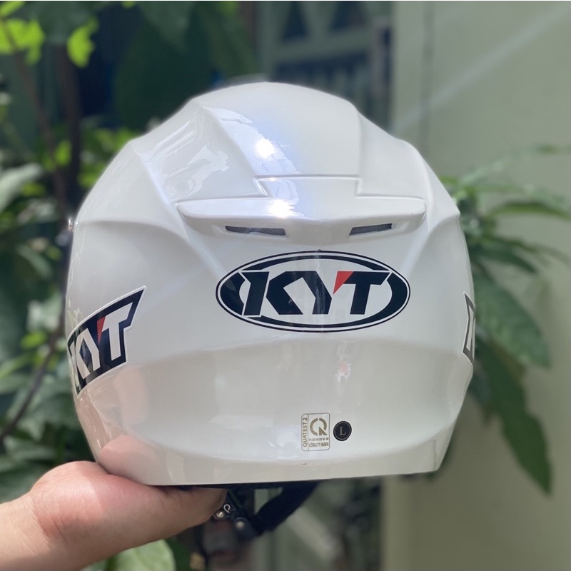 MŨ BẢO Hiểm 3/4 2 KÍNH XH02 TRẮNG BÓNG CỰC ĐẸP, LÊN LOGO KYT VÀ BH 12 tháng