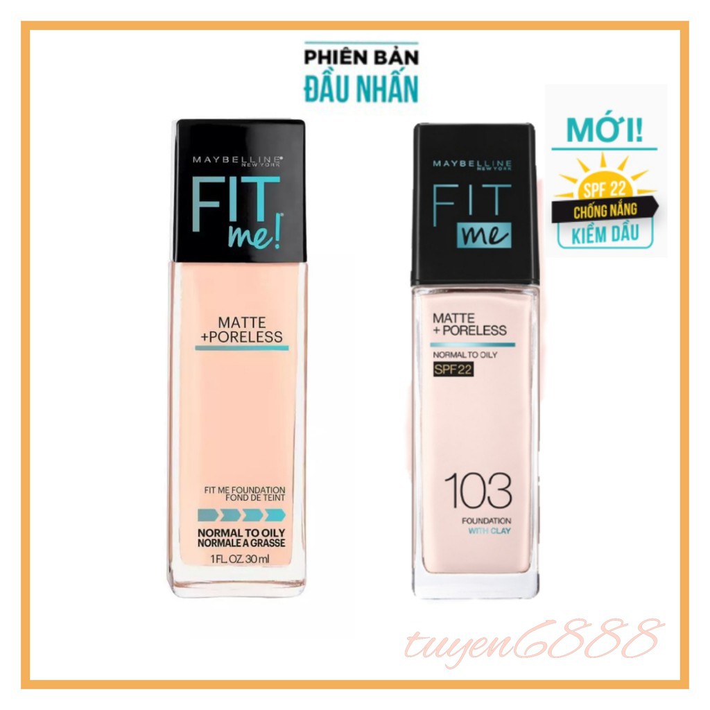 Kem Nền Mịn Nhẹ Kiềm Dầu Chống Nắng Fit Me Maybelline New York Matte Spf 22 30ML