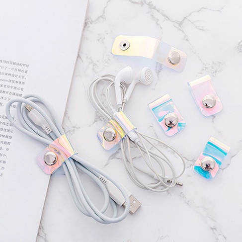 Mới Set 5 Dây Quấn Cáp / Tai Nghe Màu Laser Tiện Dụng