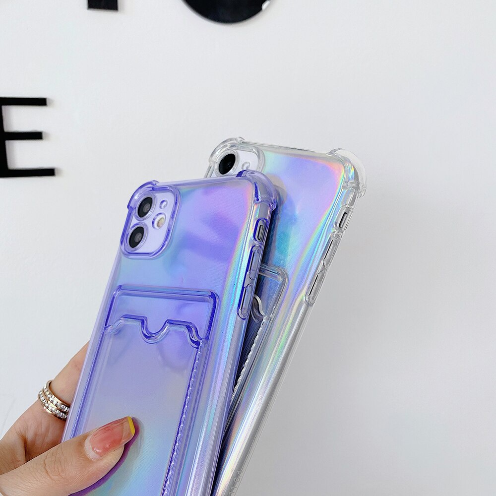 Ốp Điện Thoại Trong Suốt Chống Sốc Có Ngăn Đựng Thẻ Cho Iphone 14 Pro Max 11 12 Pro Max Ix Xs Max Xr I7 8 Plus