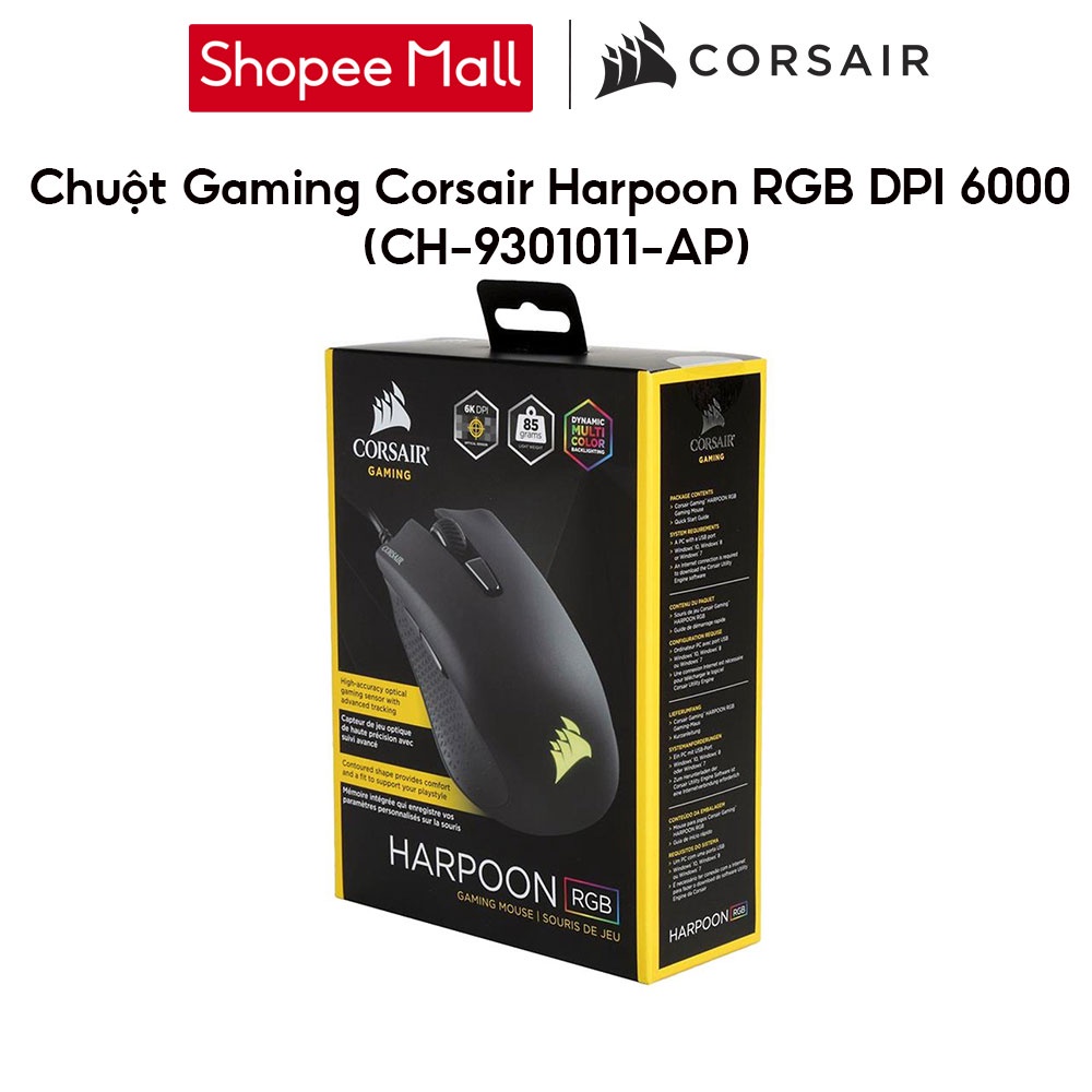 Chuột Gaming Corsair Harpoon RGB DPI 6000 (CH-9301011-AP)