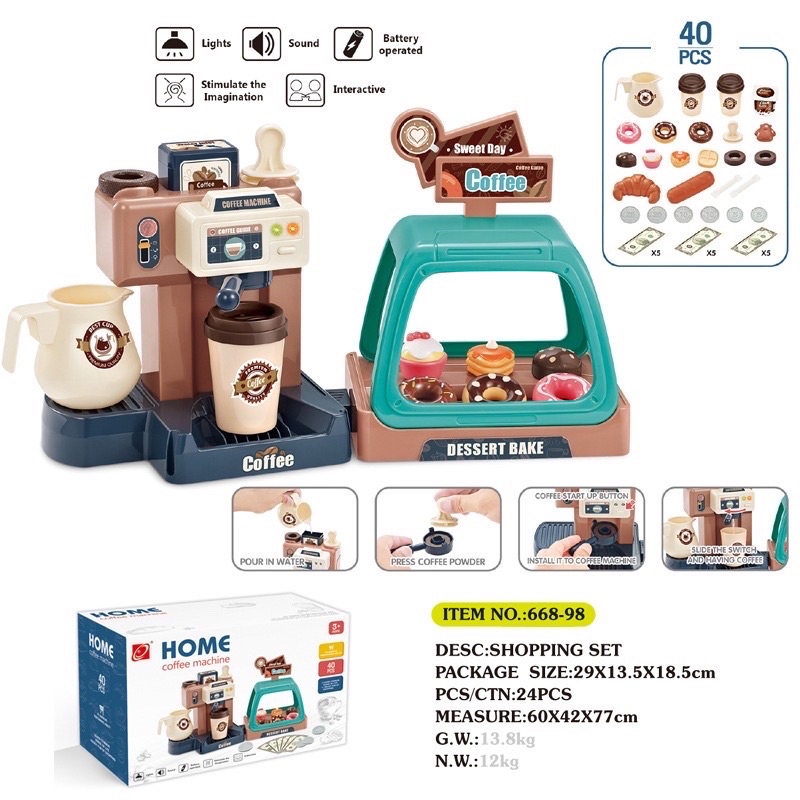 Bộ đồ chơi máy làm cà phê cho bé