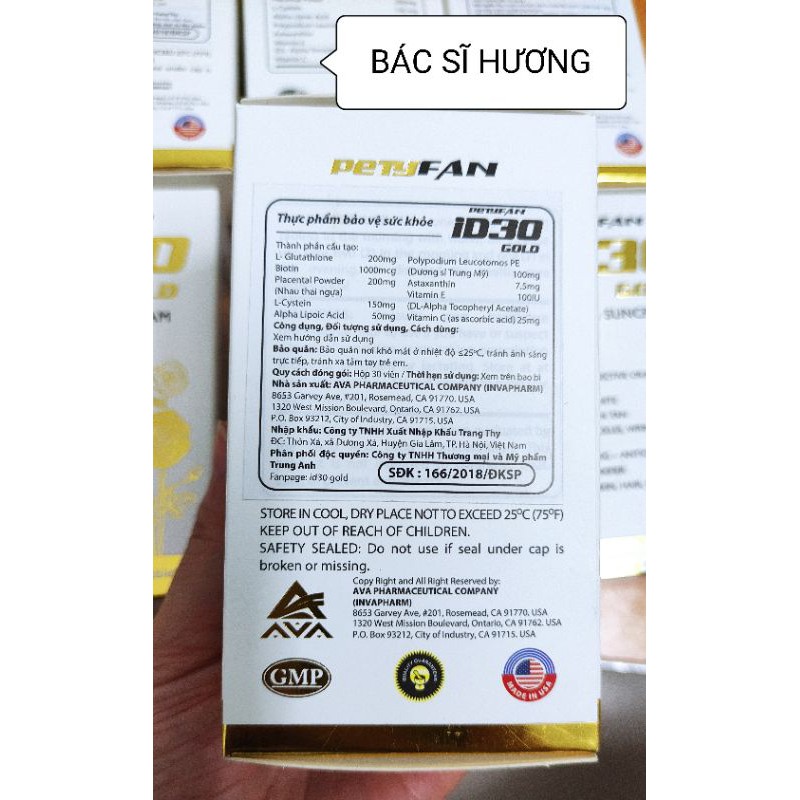 [ CHÍNH HÃNG MẪU MỚI] Viên uống trắng da,chống nắng ID30 GOLD | BigBuy360 - bigbuy360.vn