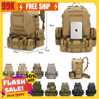 [FREESHIP 90K] BÁN SỈ - Balo chiến thuật 7D (75 lít) 50X30X37 có thể THÁO RỜI CÁC TÚI NHỎ