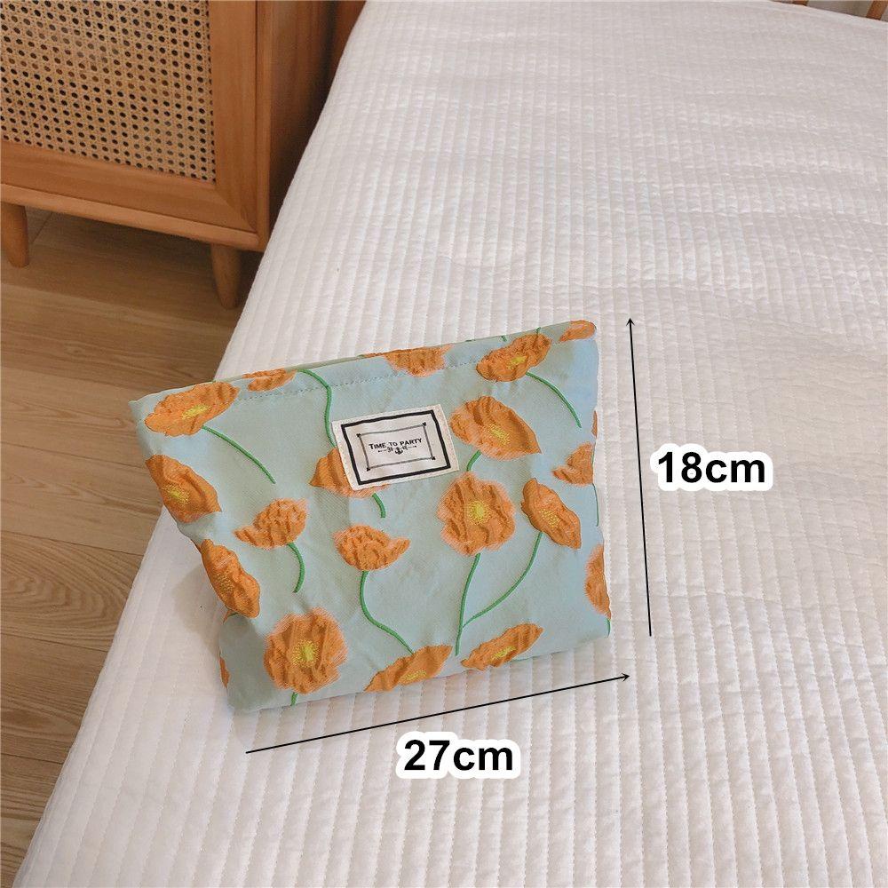 Túi Đựng Mỹ Phẩm Dập Nổi Họa Tiết Hoa Xinh Xắn MIHAN1