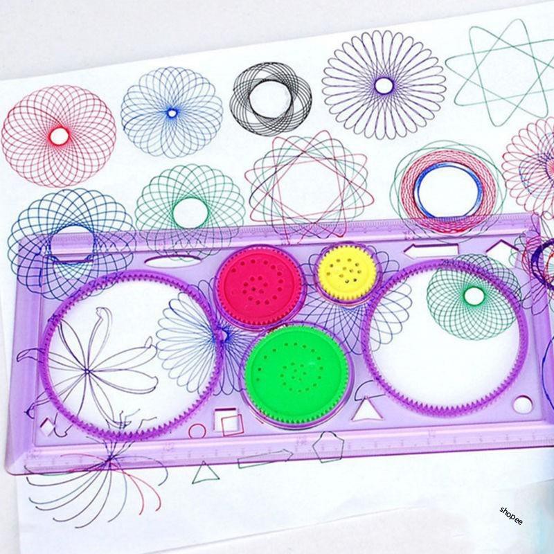 Bộ Thước Vẽ Họa Tiết Hoa Văn Sáng Tạo Spirograph Phát Triển Kỹ Năng