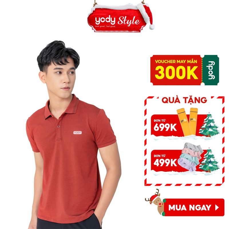 Áo phông polo nam YODY mắt chim thông thoáng và thoải mái- APM3299 | BigBuy360 - bigbuy360.vn