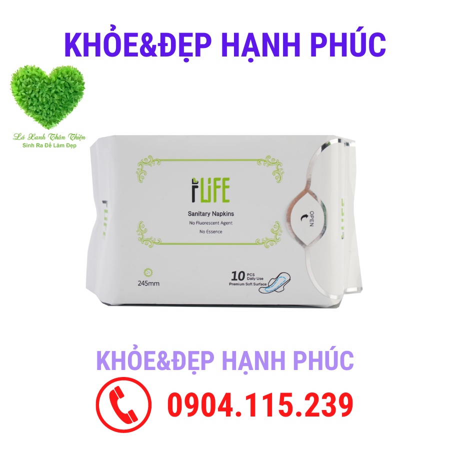 [ Băng vệ sinh ban ngày ] Băng vệ sinh công nghệ sinh học ban ngày iLIFE - 10 miếng/gói - 245mm