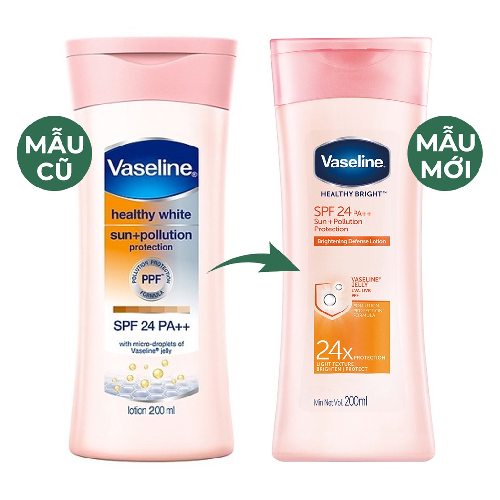 Sữa dưỡng thể Vaseline Healthy White SPF 24 PA ++ 200ml