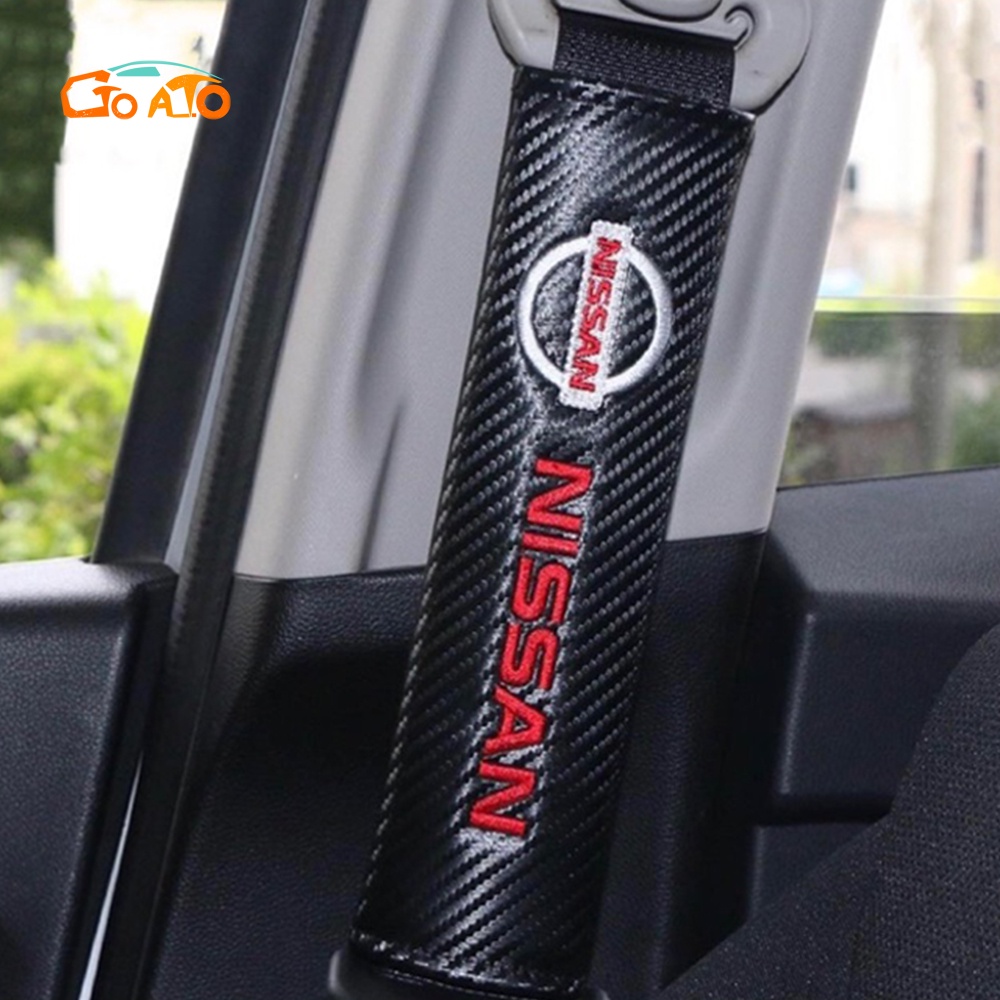 GTIOATO Sợi Carbon BọC DâY An ToàN Xe HơI ChốT CàI DâY An ToàN Xe Ô Tô Đệm Bọc Dây Đai An Toàn Xe Hơi DâY Đai An ToàN Ô Tô Phụ KiệN Ô Tô Cho Nissan X Trail Almera Sunny GTR Navara Teana Note Terra JUKE Kicks Serena ALTIMA Leaf NV200