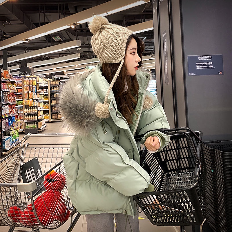 Áo khoác phao bằng cotton dày dáng rộng thời trang mùa đông Hàn Quốc sành điệu cho nữ