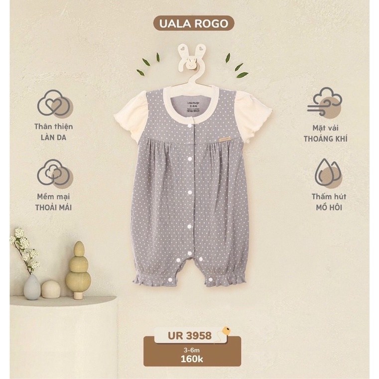 body cộc bé gái uala rogo (3m-12m)