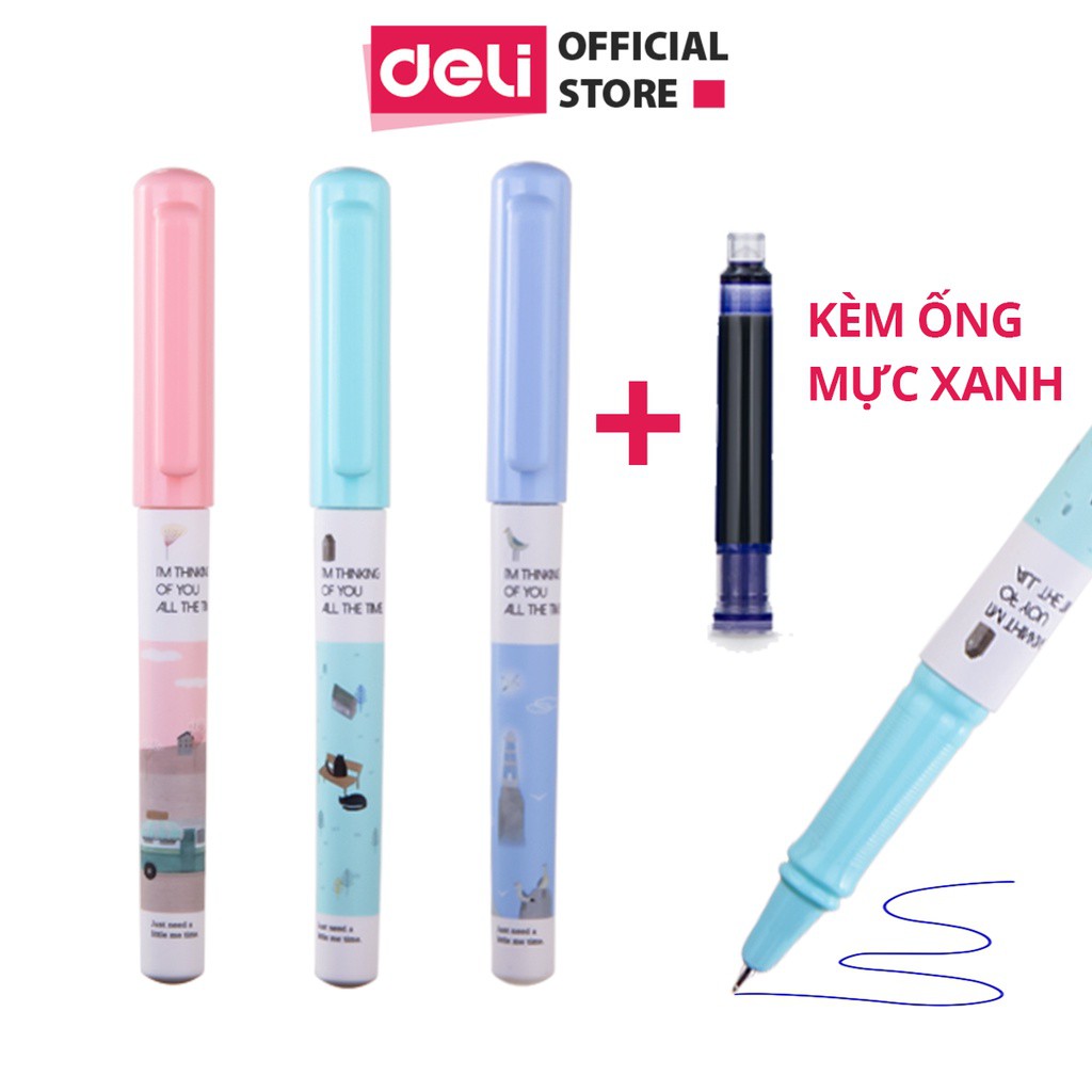 [Mã LIFEDL9 giảm 30K đơn 99K] Bút máy học sinh Deli - Họa tiết đáng yêu - Màu ngẫu nhiên - A919