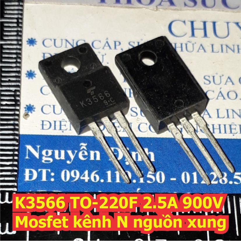 2 con K3566 TO-220F 2.5A 900V Mosfet kênh N nguồn xung kde7880