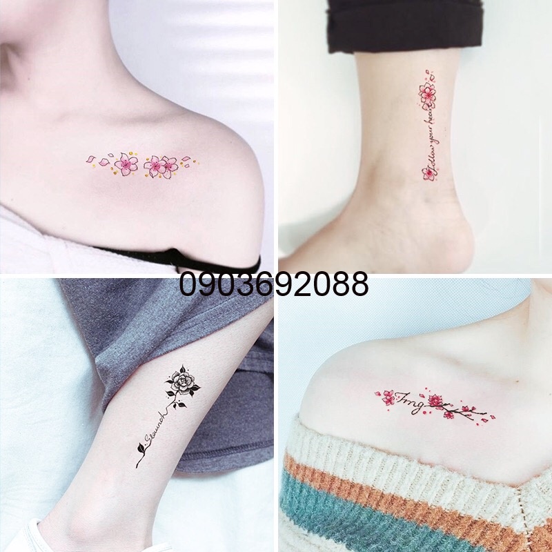 [HCM] Hình xăm dán - tattoo sticker hoa nhỏ 10.5 x 6cm