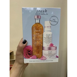 Set dưỡng da Fresh Rose Toner + Rose Serum + Rose Cream