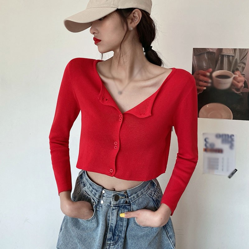 Áo Khoác Cardigan Dệt Kim Tay Dài Cá Tính Hợp Thời Trang Cho Phái Nữ