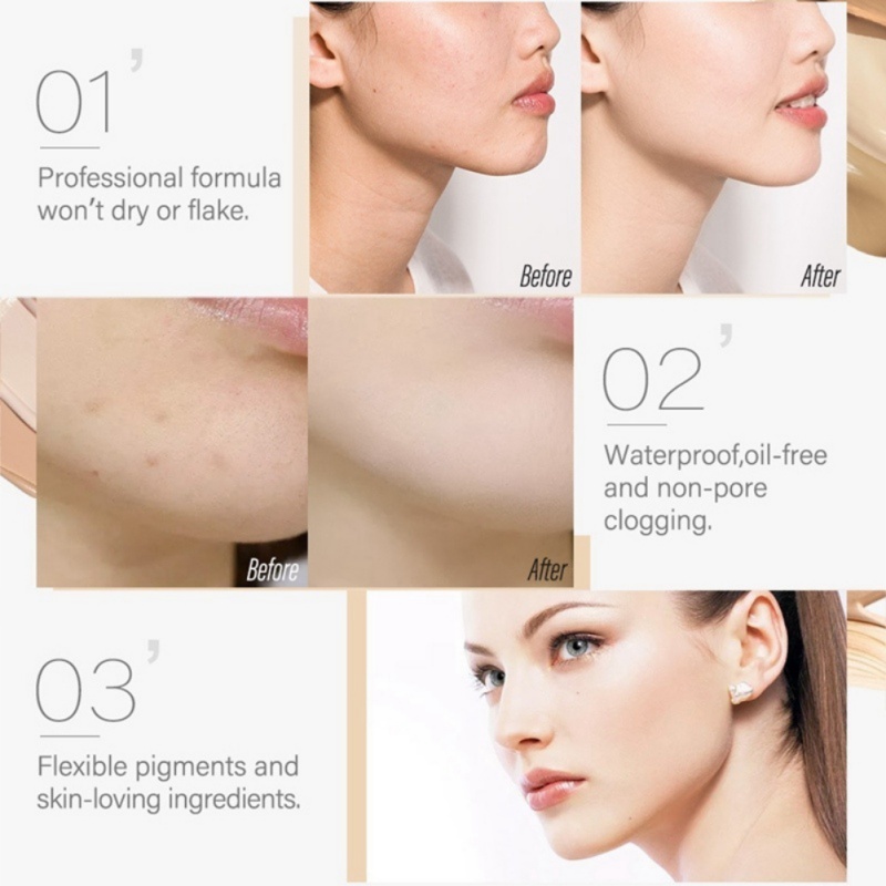 [Hàng mới về] Kem Nền Che Khuyết Điểm Dạng Lỏng Dưỡng Ẩm Kiểm Soát Dầu Làm Đều Màu Da Hiệu Quả | BigBuy360 - bigbuy360.vn