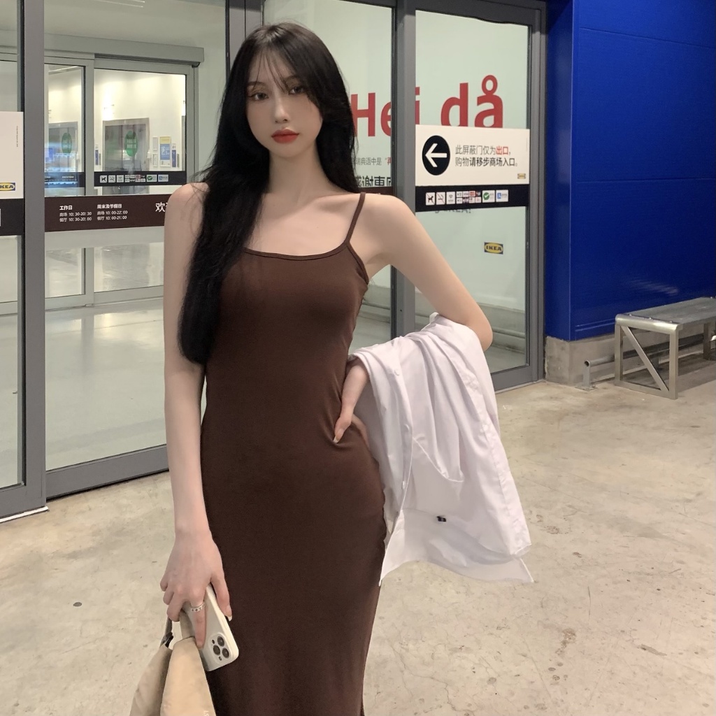 Váy 2 dây body sexy, váy body dáng dài đuôi cá chất liệu cao cấp tôn dáng order Taobao nhà OANH DILYS