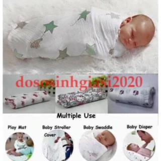 Khăn quấn cho bé  Aden 100% sợi tre 6 lớp hàng loại 1(1m*1m1)