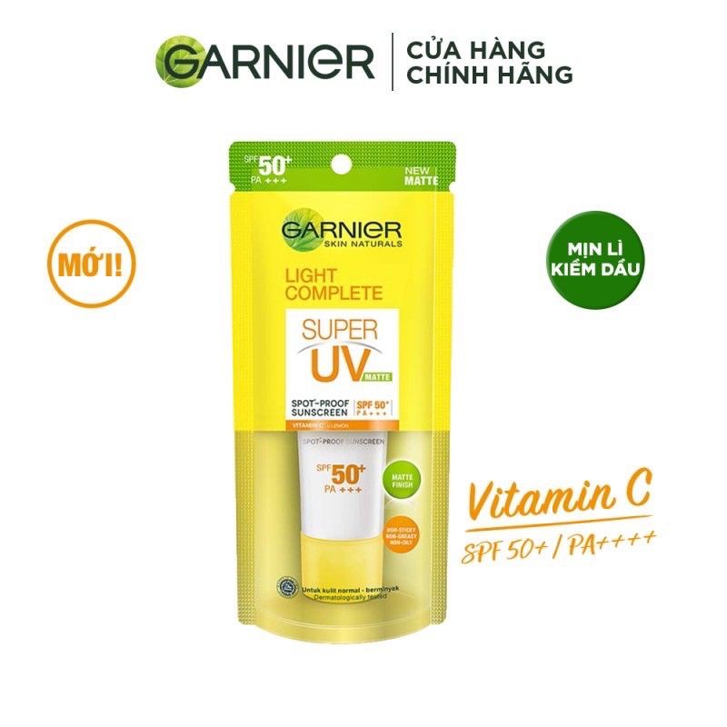 (15ml) - Kem chống nắng kiềm dầu Garnier Light Complete Super UV Matte