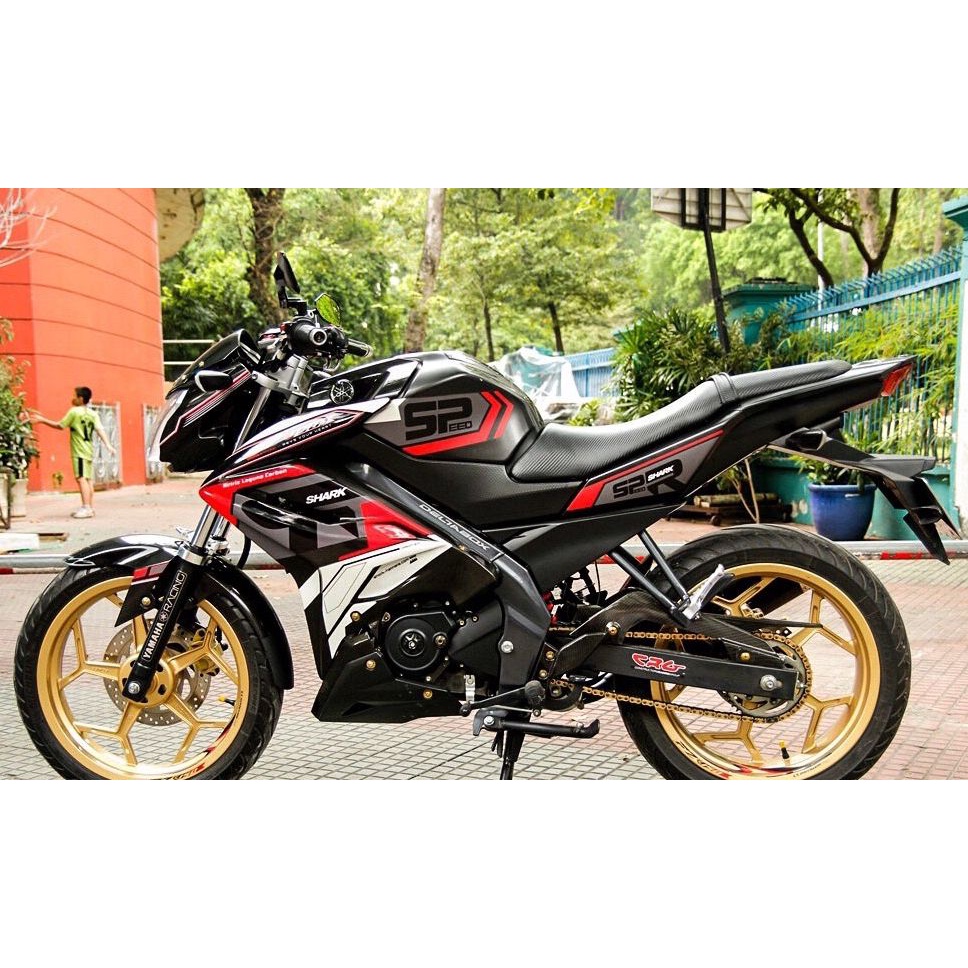 Tem Trùm FZ 150i đen đỏ shark,Team Decal FZ 150i đen đỏ shark