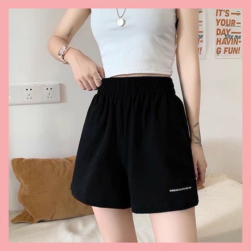 Quần Short Nữ Chữ Nhỏ Unisex♥️ FREESHIP  Shorts Đùi Ống Rộng♥️Sooc Cạp Chun🦋Sọt Ngắn