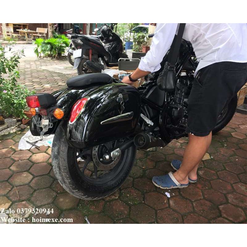 Cặp thùng hông Honda Rebel 300-500cc rộng 13cm + bộ pass ốc ít