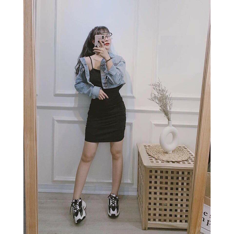 Váy body, đầm body 2 dây dúm eo ♥️ Đầm 2 dây sexy phong cách Hàn Quốc - NhimShop HD04 | BigBuy360 - bigbuy360.vn