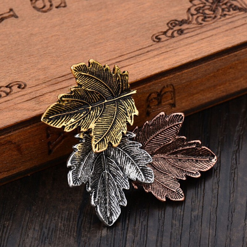 Women Vintage Maple Leaf Brooch Gold Silver Plated Brooches Pins Dance Party