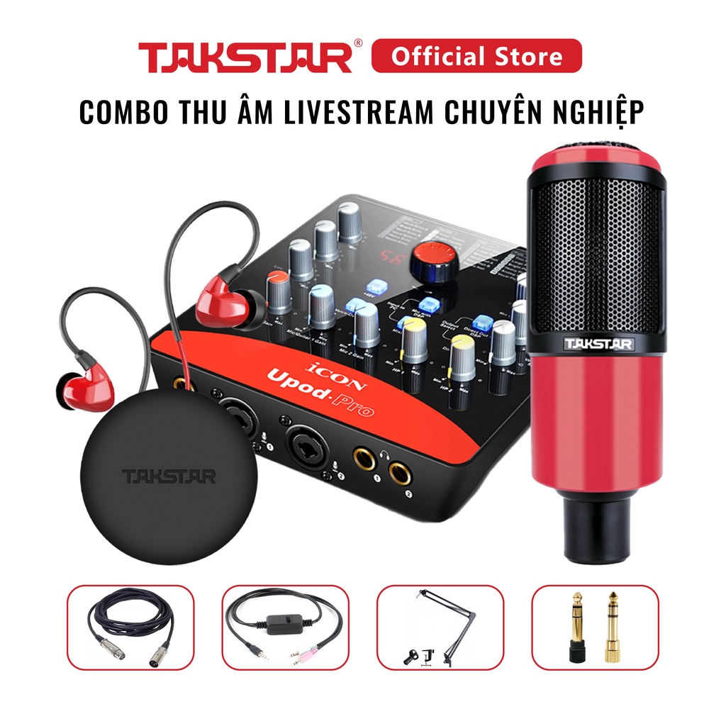 Combo thu âm, livestream chuyên nghiệp Takstar Mic PC K320, Soundcard Icon Upod Pro, Tai nghe TS2260 [BH 1 NĂM]