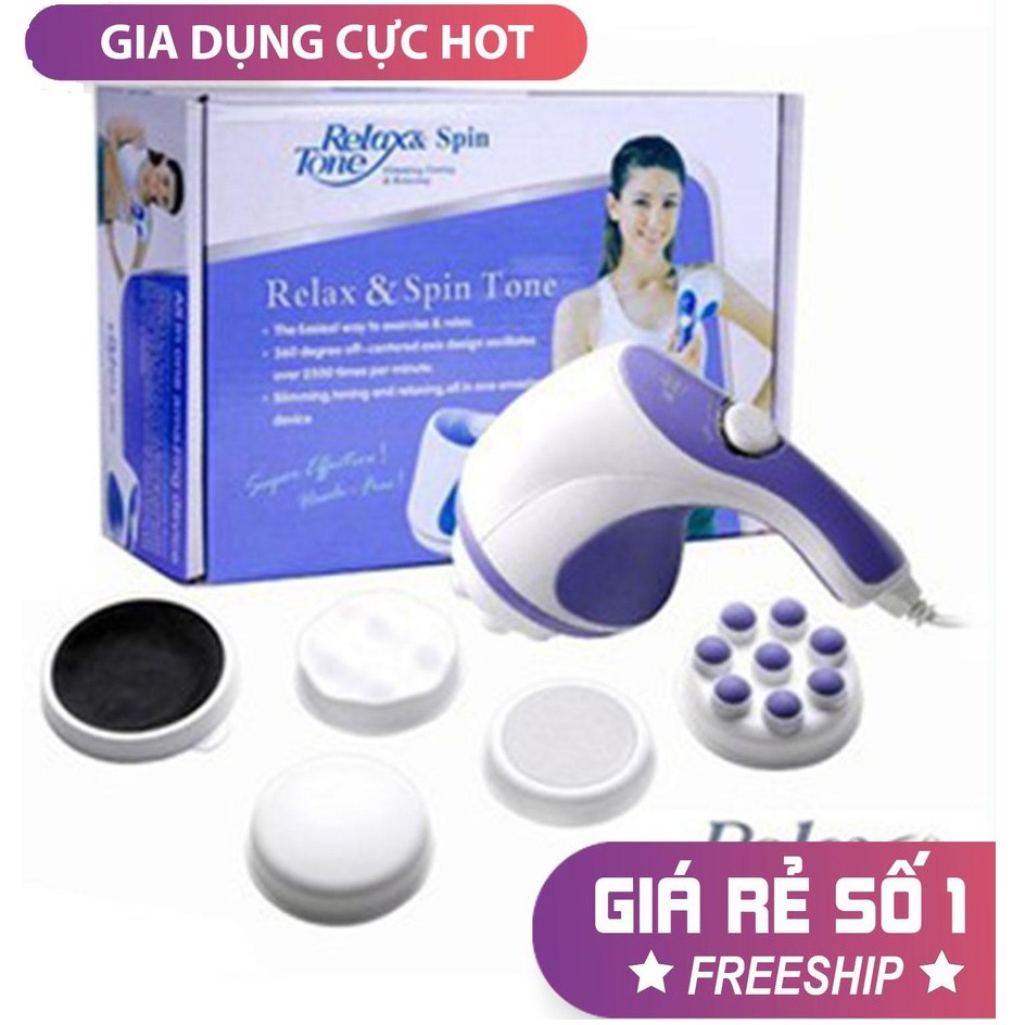 Máy Massage Cầm Tay Trị Liệu Relax & Spin Tone chính hãng, Giúp Trị Liệu Đau Mỏi Vai Gáy, Tan Mỡ Bụng, Thư Giãn Mệt Mỏi