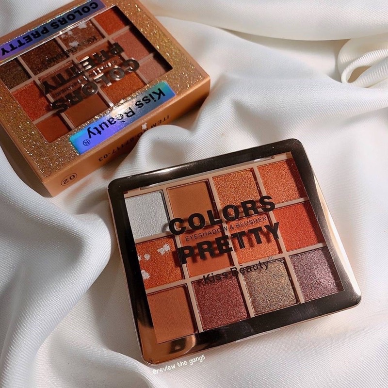 Bảng màu mắt, má hồng kiêm bắt sáng 3in1 2 tầng Colors Pretty Kiss Beauty