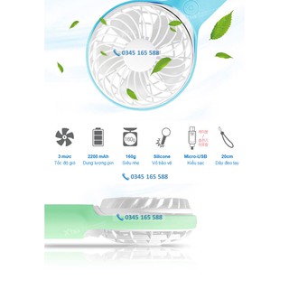 QUẠT MINI CẦM TAY XUẤT HÀN BLUE STORM-F5