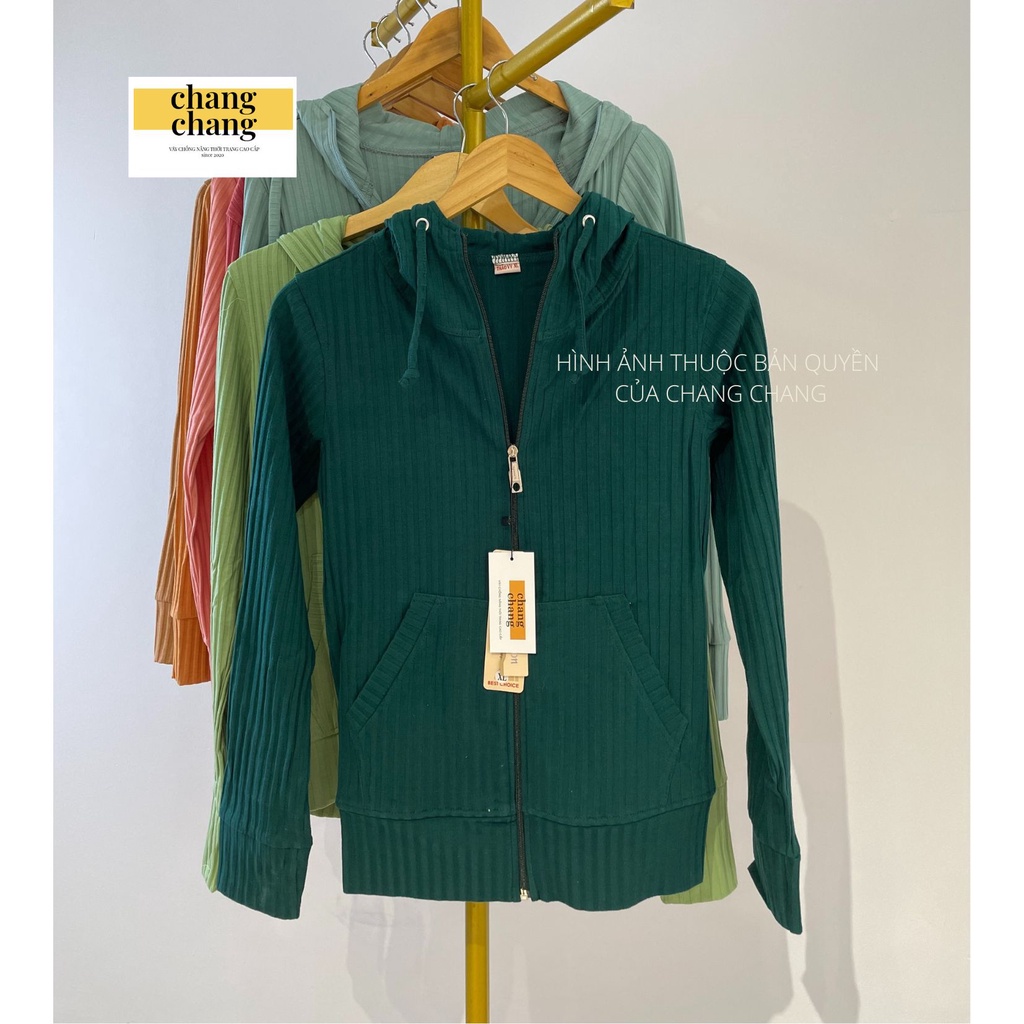 Áo Khoác Chống Nắng Nữ, Áo Khoác Nữ Chất Thun Gân Mềm Mịn 6 Túi