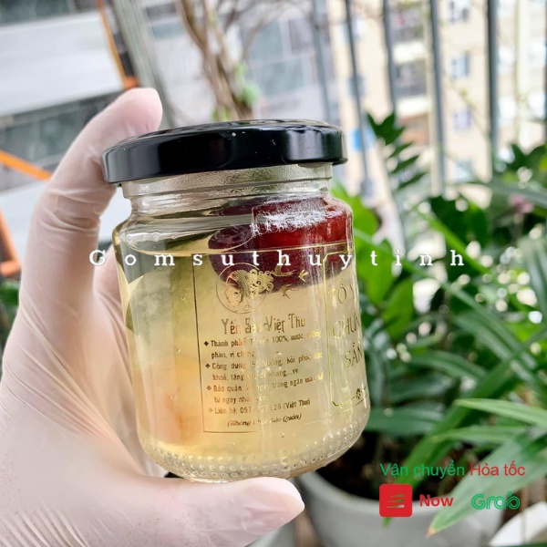 Hũ thủy tinh tròn nắp thiếc dùng chưng yến, đựng gia vị, làm sữa chua 120ml