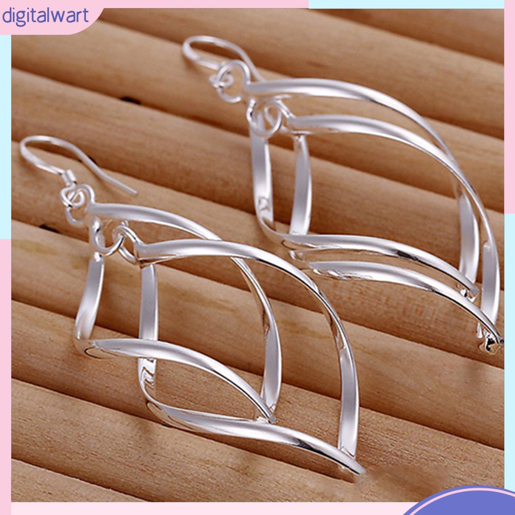 Cặp khuyên tai hình xoắn mạ bạc nhẹ nhàng thanh lịch dành cho nữ