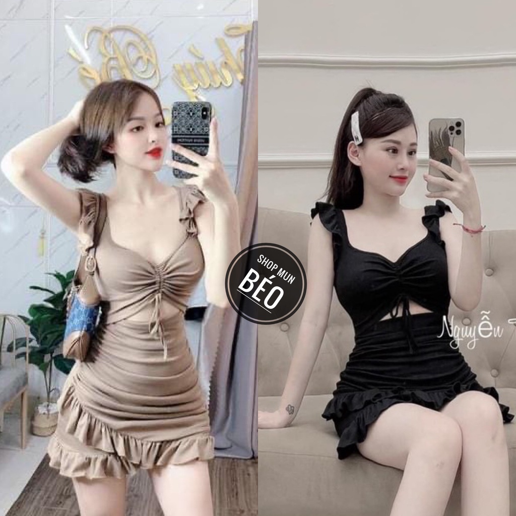 Đầm Body Bèo Rút Ngực Nhún Sườn Chất Thun Borip Thích Hợp Mặc Đi Tiệc Đi Làm Đi Chơi