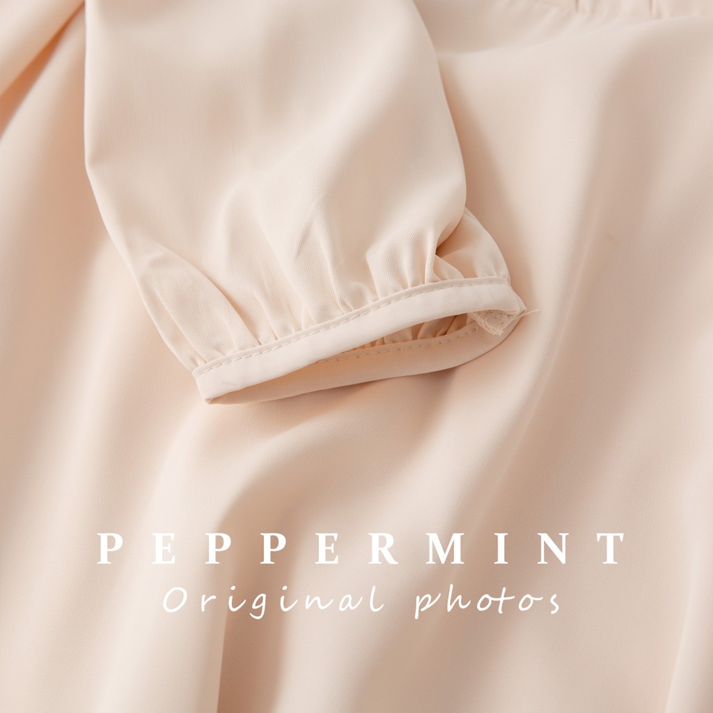 Đầm Voan Dài Tay Cổ Chữ V Xếp Ly Phối Dây Thắt Eo Thanh Lịch 42049