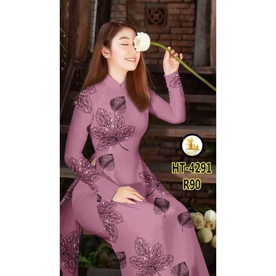 Vải may áo dài lụa hồng ngọc/tằm ý in 3d cao cấp chọn chất vải dễ dàng hoa văn in 3d cao cấp