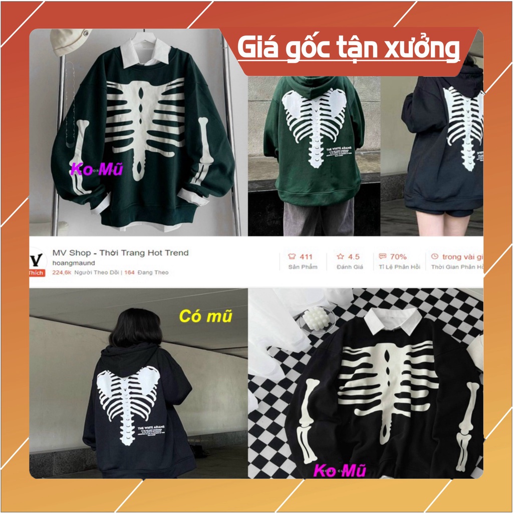 (MÃ 01 02 XƯƠNG CÓ MŨ VÀ KO MŨ) Áo Khoác nỉ HOODIE UNISEX Nam Nữ Chất Vải Dày Dặn Ấm Áp