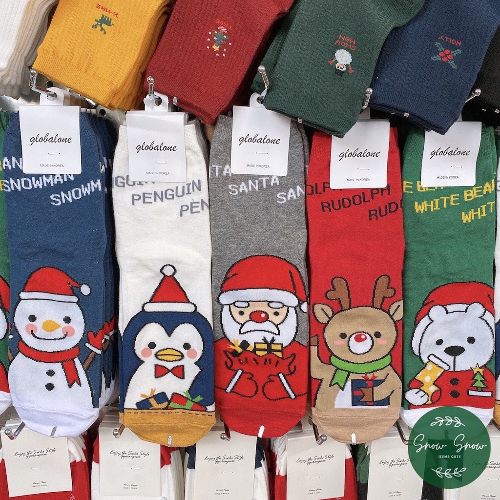 Set 5 tất vớ noel - Tất cao cổ hình Giáng sinh/Noel cực dễ thương chất mềm đẹp cho cả nam và nữ