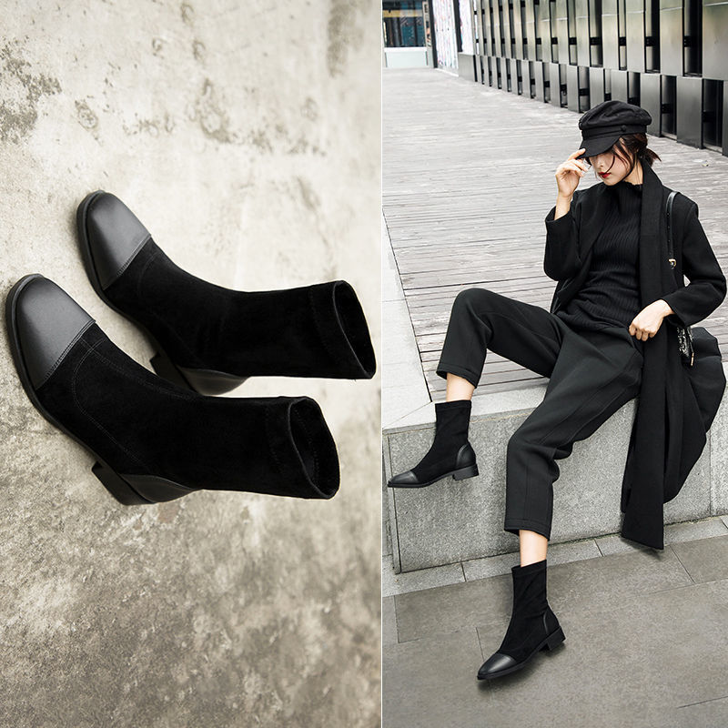 Giày Bốt Martin Cổ Thấp Đế Bằng Thời Trang Thu Đông Cho Nữ | BigBuy360 - bigbuy360.vn