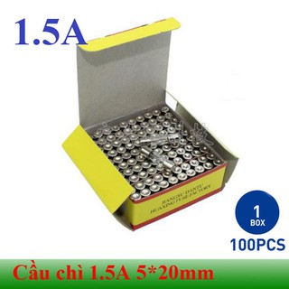 [Hộp 100 chiếc] Cầu chì ống thủy tinh 1.5A cỡ 5*20mm
