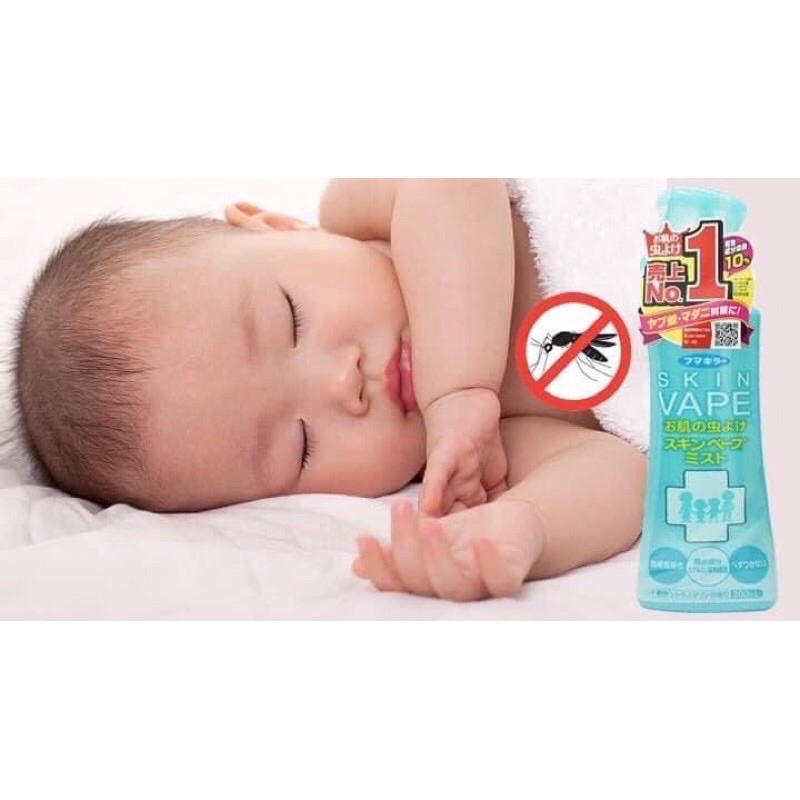 Xịt  muỗi skin vape Nhật Bản [CHINH HÃNG] xịt chống muỗi cho bé skin vape chai 200ml
