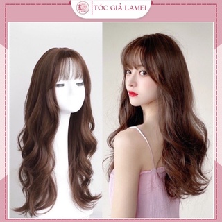 Tóc giả nữ cả đầu ❤️FREESHIP❤️ Tóc giả nguyên đầu xoăn 50cm dáng dài cao cấp 8243