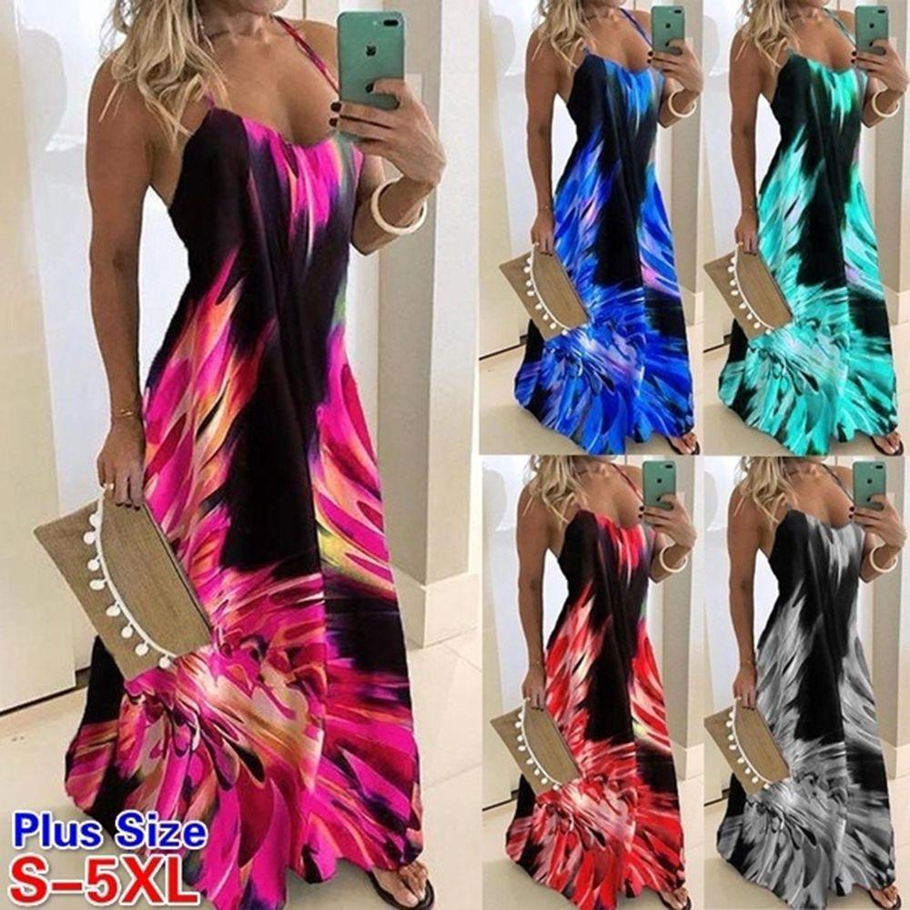 OCEANMAP Đầm Hai Dây Dáng Ôm Thời Trang Đi Biển Quyến Rũ Cho Nữ