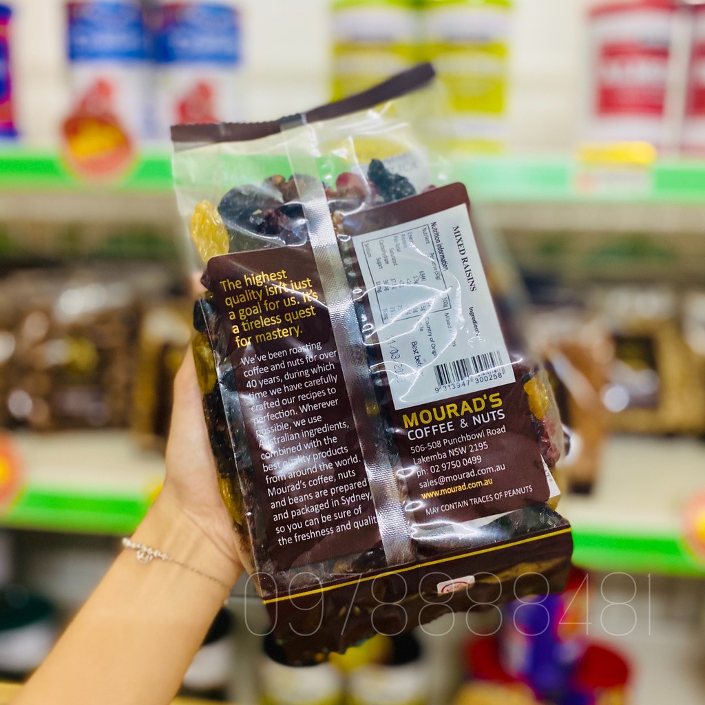 Nho khô Úc Mourad's Mix 3 loại ( 500Gr ) Chua Ngọt ngon loại 1 - Tốt cho sức khoẻ, tặng quà cực chất lượng | BigBuy360 - bigbuy360.vn