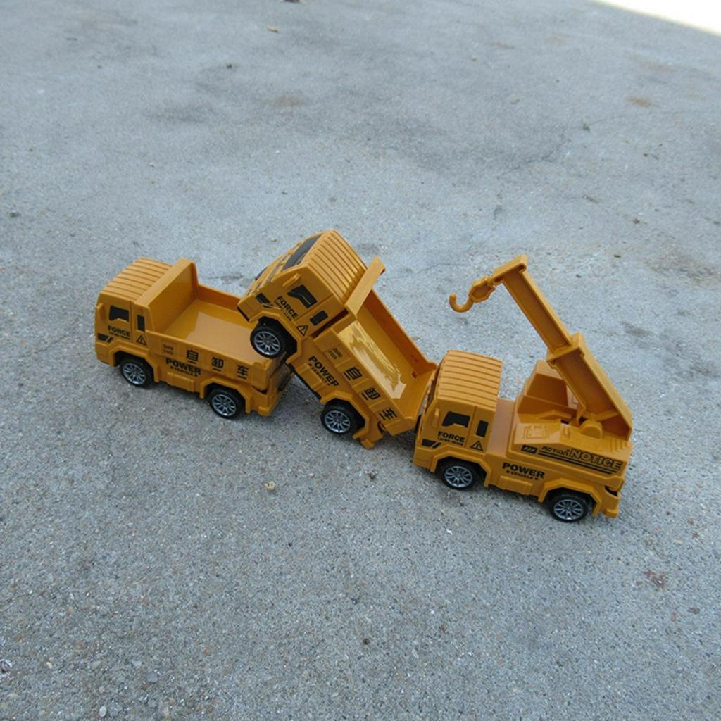 Bộ đồ chơi xe ô tô công trình các loại cho bé, máy xúc, xe tải, cần cẩu, xe ben cho trẻ 1-3 tuổi