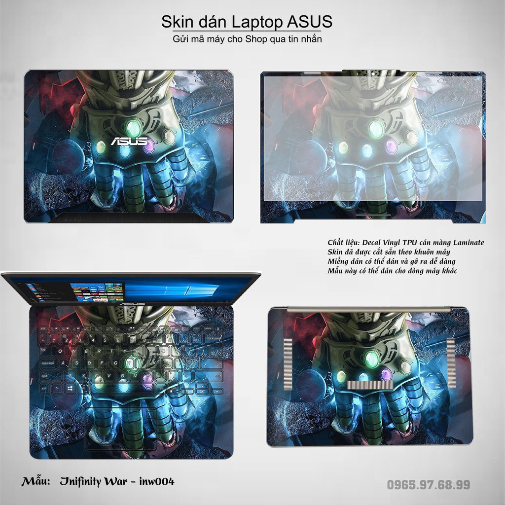 Skin dán Laptop Asus in hình Inifinity War (inbox mã máy cho Shop)